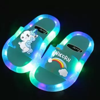 Childrens Poppy Playtime Luminous Slippers Middle And Small Children Unicorn Blue Unicorn,32/33(185MM)