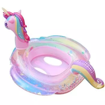 Childrens Swimming Ring Sequin Rainbow Unicorn Creative Inflatable Water Toy