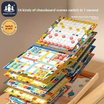 Childrens Wooden Toy Set With 32 In 1 Puzzle Board Games For Home Play And Learn
