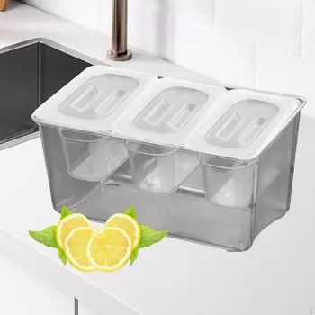 Охлажденная коробка для приправ, коммерческая коробка для джемов с контейнерами для мелких ингредиентов 2 compartments