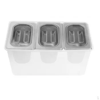 Chilled Condiment Caddy Commercial Jams Box with Containers Jar Fruit Tray Seasoning 2 compartments