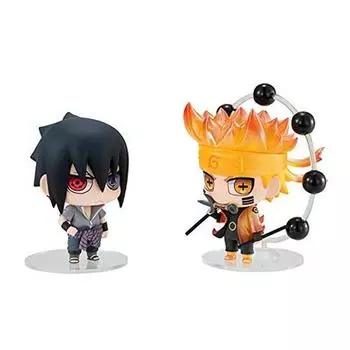 Серия «Мега-приятель Чими»! NARUTO Shippuden Naruto Uzumaki & Sasuke Uchiha Shinobi World War Set Приблизительно 65 мм ПВХ окрашенная полная фигурка