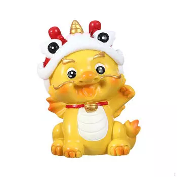 Chinese Animals Statue Mini Dragon Figurine Table Sculpture Resin for Desktop Office style A