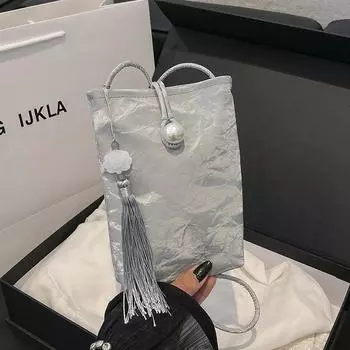 Chinese bag 2024 summer new foreign style messenger bag fashionable and lightweight mobile phone bag Korean version tide simple accessories bag белый