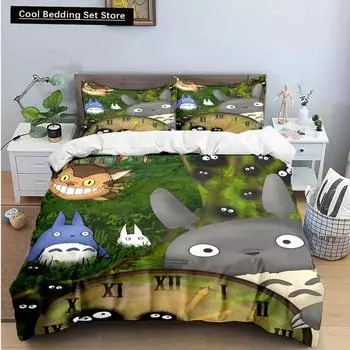 Chinese Chinchillas Cat Fashion Anime 3D Print 3pcs Bedding Set Duvet Cover Comforter Bed Youth Kids Girl Boys Gift Home Textile EU single(135x200cm)