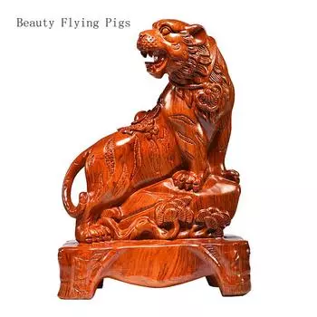 Chinese creative rosewood carving, tiger decorations, home and office crafts Animal home decoration accessories