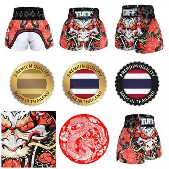 Chinese Dragon Muay Thai MMA Kickboxing Boxing Shorts Retro Vintage Pants Print 3D Microfiber Elastic Fight Martial Art Training Fitness Gym Workout