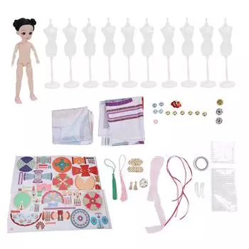 Chinese Hanfu Designer Kit 10 Mannequins 30cm Doll No Sewing Chinese Traditional Costume Hanfu