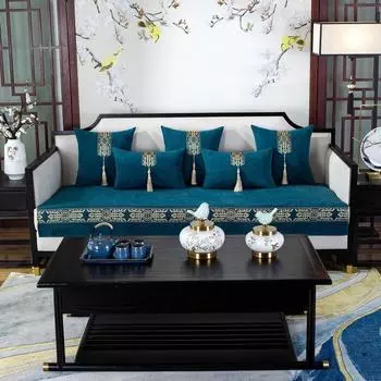 Китайская высококачественная твердая древесина китайская диванная подушка Four Seasons универсальный диванный чехол ткань нескользящая диванная подушка 70x70cm оранжевый