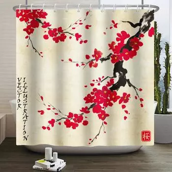 Chinese Ink Painting landscape Shower Curtain Mountain Bamboo Modern Art Home Decor Bathroom Curtains Waterproof Shower Curtains 120X180cm