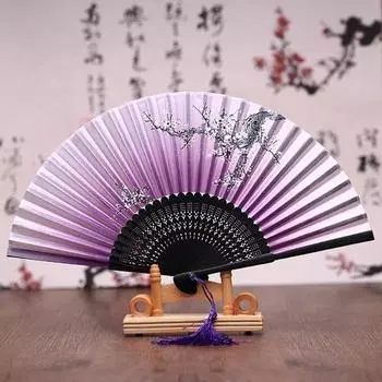 Chinese Japanese Folding Silk Bamboo Butterflies Sakura Hand Fan Wedding Gift random