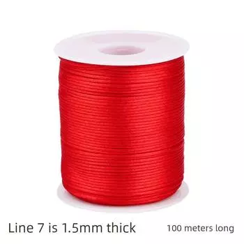 Chinese Knot Line 5 Line 6 Line 7 Line Handcraft Braiding Rope DIY Ornament Accessories Bracelet Carrying Strap Compilation Materials Red Line 7 100 m