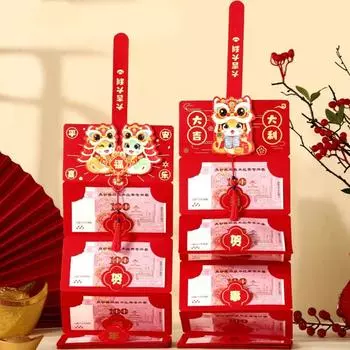 Chinese New Year Folding Red Envelopes Blessing Lucky Red Bag Wedding Birthday 10 Slots-Style 3