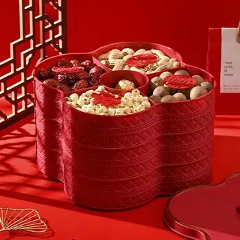 Chinese New Year Fruit Plate 2025 Snack Organizer Party Supplies Fruit Snack Organizer Spring Festival Home Decor