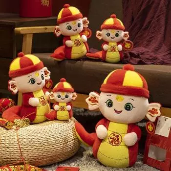 Chinese New Year Snake Doll 2025 Snake Stuffed Animal Plush Adorable Zodiac Snake Mascot 12cm