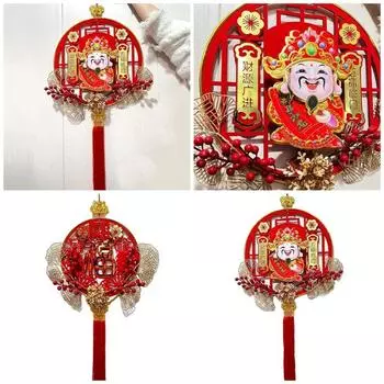 Китайские новогодние украшения, китайские узелковые шнуры, китайские иероглифы «Фу», 3D-подвески в виде цветка Даргона, кисточки, подвесные украшения