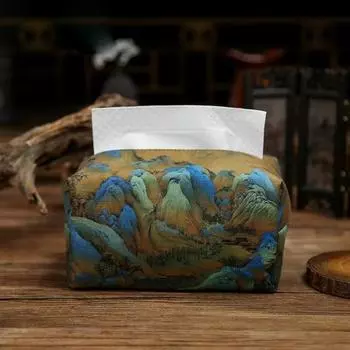 Chinese Retro Style Facial Tissue Cover Exquisite Napkin Paper Holder Creative Tissue Case Home style C
