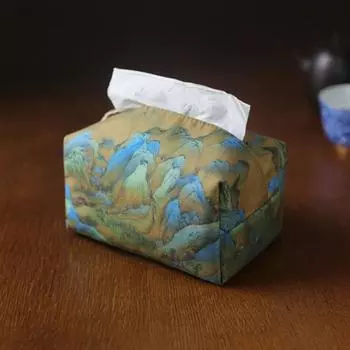 Chinese Retro Style Tissue Box Exquisite Tissue Case Desktop Decorate Napkin Paper Holder Bathroom style C