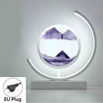 Chinese Sand Style Flow Art Lamp Atmosphere Lighting Living Room Decor Bedroom Purple EU
