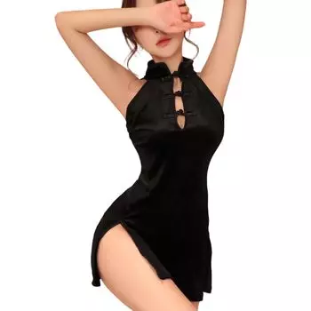 Chinese Sexy Full Open Extreme One Large Chinese Chinese Stand High Black [Sriben] Clothing, Cosplay, Lingerie, Set, Uniform, Temptation, Chest,