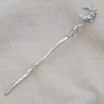 Chinese Style Black Moon Tassel Hair Stick for Women Elegant Metal Hanfu Chopstick Hair Sticks Hair Accessories Ornaments