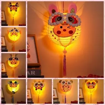 Chinese Style Cartoon Spring Festival Lantern Cartoon New Year Zodiac DIY Lanterns Lantern Show snake
