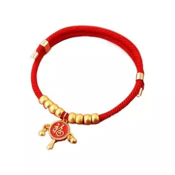 Chinese Style Cat Weave Necklace Traditional Cat Long-Life Lock Collar New Year L-Red Style C