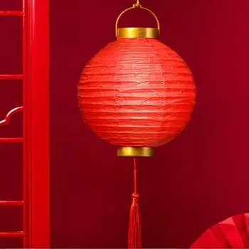 Chinese Style Chinese Style Lantern Cute Rabbit Round Paper Lantern New Year Style 1