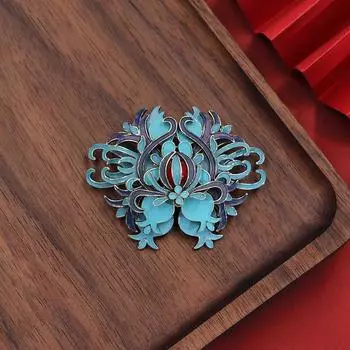Chinese style court cloisonne point cui brooch retro temperament cheongsam coat brooch high-end accessories women