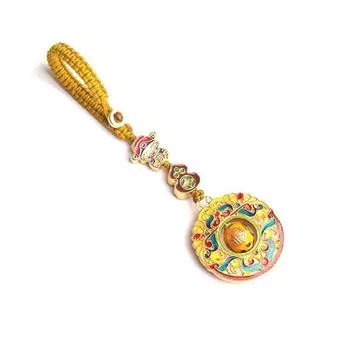 Chinese Style God of Wealth Keychain Woven Rope Key Pendant Exquisite Gourd Bag Decoration Gift