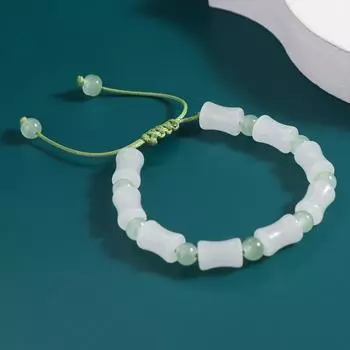 Chinese Style Imitation Bracelet Bamboo Shape Bamboo Beaded Bracelet Girl зелёный