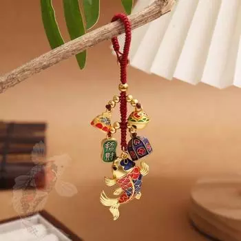 Chinese Style Lucky Keychain Small Pendant Car Key Chain Unique Key Chain Strap Men style 4
