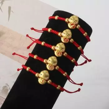 Chinese Style Lucky Red Rope New Year Fortune Bracelet Retro Snake Year Bracelet Girls Style F