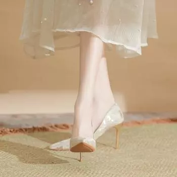 Chinese style national style high heels female 2024 new fairy style fine heel gentle versatile temperament beautiful cheongsam single shoes 34