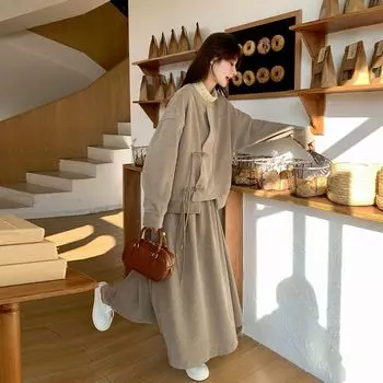 Chinese Style New Chinese Style Suit Skirt Women s Autumn 2025 New Design Sense Niche Style Chinese Knot Button Top Skirt Two-piece Set Suit(New arrival fabric upgrade) Within M 57.50kg