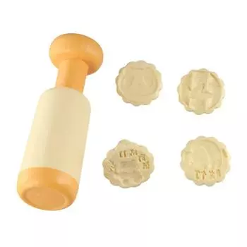 Chinese Style Rabbit Mooncake Mold Plastic Hand Pressure Fondant Mold Mid- Autumn Festival Style D