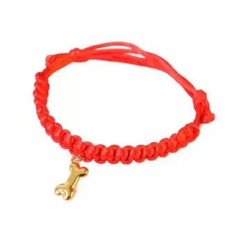 Chinese Style Red Rope Braided Cat Collar Adjustable Fortune Bell Cat Collar For Cats Puppy Style K