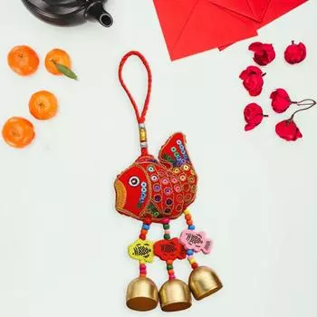 Chinese-style Wind Chime Sachet Chinese Style Pendant Vibrant Metal Bell Wind Chimes Festive Spring Festival Hanging Decor