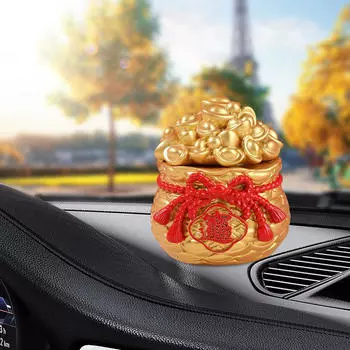 Chinese Year Blessing Bag Decor Feng Shui Multipurpose Funny Crafts Decorative Tabletop 5.5cmx5.5cmx6cm