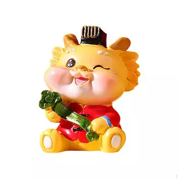 Chinese Year Dragon Figurine Fortune Statue Car Dashboard Decoration Desk Wealth Style A