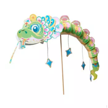 Chinese Year Lantern DIY Snake LED Festival Hanging зелёный