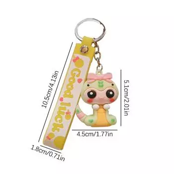 Chinese Zodiac 2025 Year Of Snake Lucky Pendant Keychain Creative Key Ring Ornament Women Bag Hangings Charm Gift Jewelry розовый