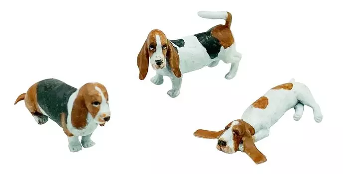 Chino Model Basset Hound Set Resin Kit Molding Color 1/35 CMW-008