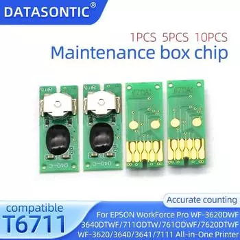 Чип коробки обслуживания T6711 для Epson Pro WF-3620DWF 3640DTWF 7110DTW 7610DWF 7620DTWF WF-3620 3640 3641 7111 7610 7620 7621 чип 1PCS Chip