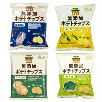 Чипсы из чистого картофеля даси отечественного производства 55 г x 1 пакетик 4 пакетика без химикатов отечественного производства 4 разных вкуса [без добавок, изготовлены] Usushio, Yuzu,
