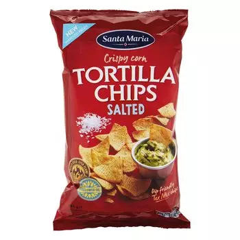 Чипсы Nacho Chips Santa Maria Хрустящие кукурузные чипсы Tortilla с солью Общий вес 185 грамм