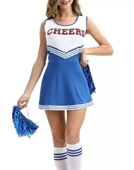 Чирлидер Косплей Костюм Чирлидера Костюм на Хэллоуин [Cedar Eight] Женский (Синий, XL) синий