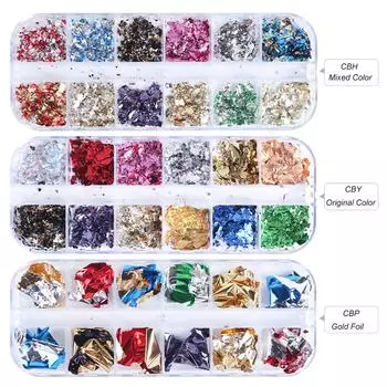 Чистая красная платиновая измельченная бумага, золотая и серебряная бумажная фольга, украшения для ногтей, хлопья, голографические наклейки для маникюра, художественного дизайна