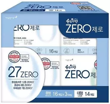 Чистая лапша Nara Pure ZERO (16Px3 шт. + 14P большой),Корейские женские товары
