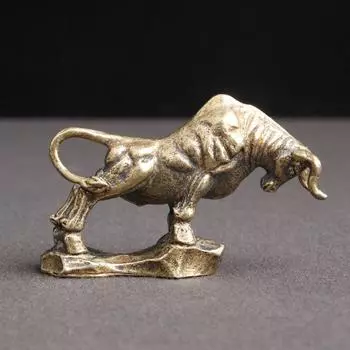 Чистая латунь 12 зодиакальных фигурок быка, украшение для домашнего рабочего стола, бронзовая антикварная статуэтка быка из меди, украшение в стиле фэн-шуй